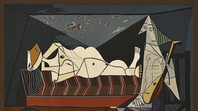 A large-scale tapestries depicting Pablo Picasso's painting L'Aubade
