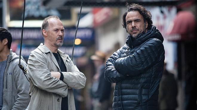Alejandro Iñárritu and Michael Keaton on the set of 2014's "Birdman."