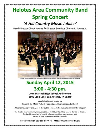 Helotes Area Community Band Spring Concert April 12, 2015