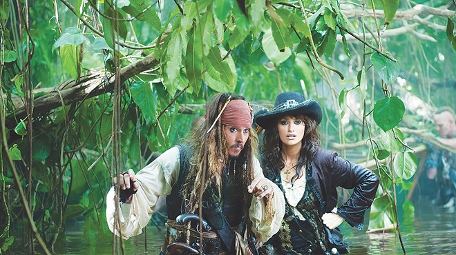 Johnny Depp and Penélope Cruz barely avoid drowning in Pirates IV.