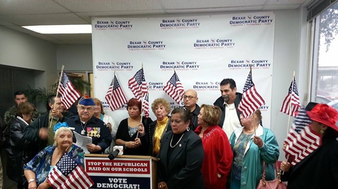 Bexar County Democrats rallied yesterday to protest a bill that would allow police to ask people about their immigration status.