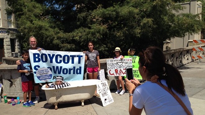 PETA protests against Sea World last summer in downtown San Antonio.