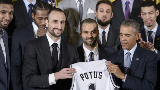 San Antonio Spurs Visit Barack Obama at the White House
