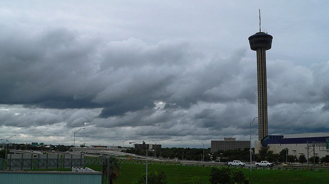 Storm clouds form over San Antonio in 2007.
