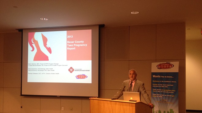 Dr. Thomas Schlenker, director of San Antonio Metro Health, opens Wednesday's data presentation.