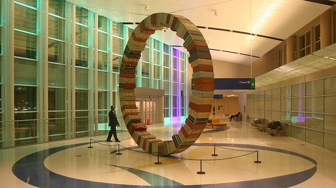 The Art Guys' big wheel at SA Intn'l Airport