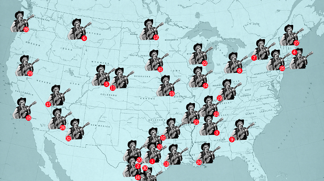 This Map Plots Out (Almost) Every Place Willie Nelson Namechecks In Song