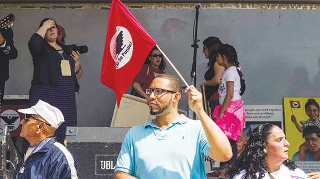 Tommy Calvert at this year’s Cesar Chavez March for Justice