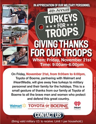 Toyota of Boerne Thank Military Personnel with 4th Annual Turkeys for Troops Event
