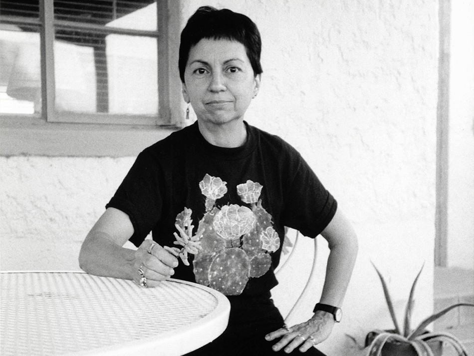 Gloria Anzaldúa photographed by Alison Hawthorne Deming