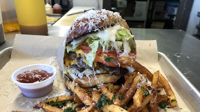 The Kozy Burger, $10, from Tucker's Kozy Korner's Jeff White, formerly the executive chef at Boiler House.