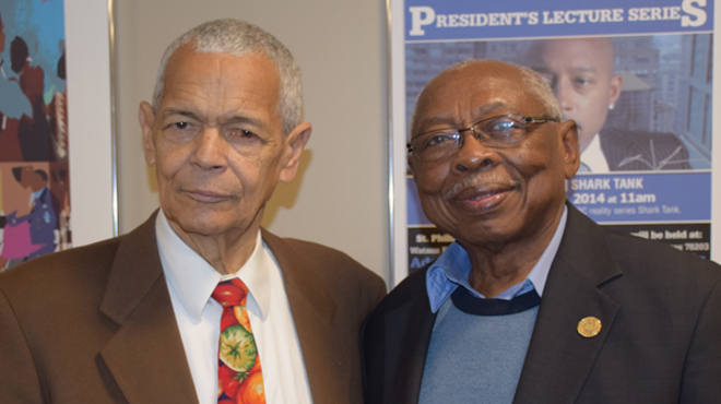NAACP San Antonio President Oliver Hill (right), pictured with NAACP national Chairman Julian Bond, said his group is still looking for volunteers to help run the group's national convention.