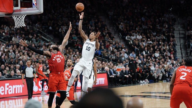 While many eyes were on former Spur Kawhi Leonard, DeMar DeRozan recorded the first triple-double of his career.