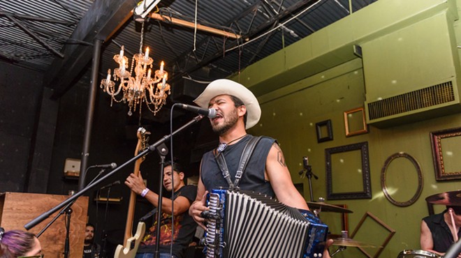 Piñata Protest throws down the accordion jams at a live performance.