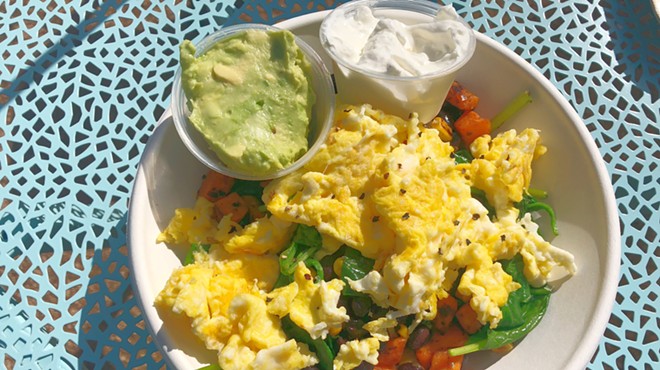The Good Kind brunch menu features savory items like the Good Morning Bowl.