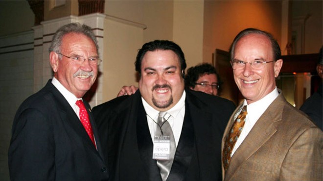 A 2012 photo of Mark Richter (center) with former Mayor Phil Hardberger and County Judge Nelson Wolff.