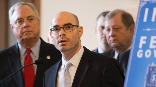 Dennis Bonnen (center) has been accused of working against other Republicans in the Texas Legislature.