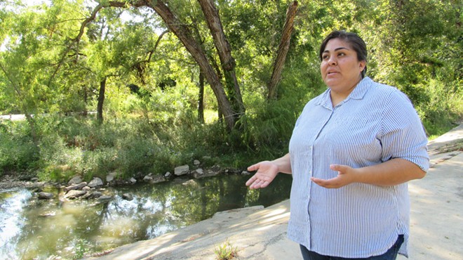 Southwest Workers Union member Sandra Garcia discusses contamination in Leon Creek.