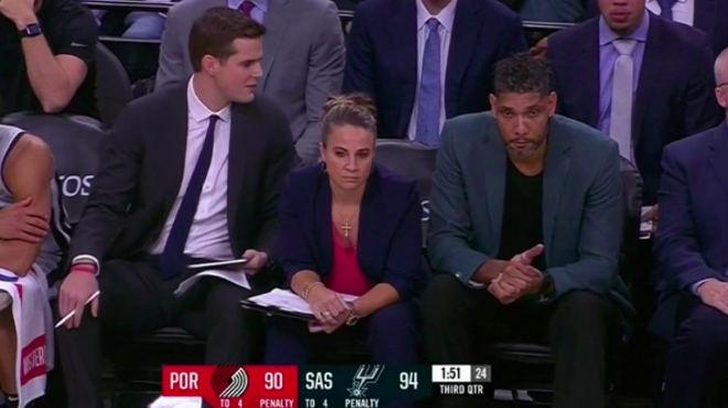 Fans Confused When Tim Duncan Steps Up as Head Coach, Not Becky Hammon, After Gregg Popovich Ejected During Spurs Game