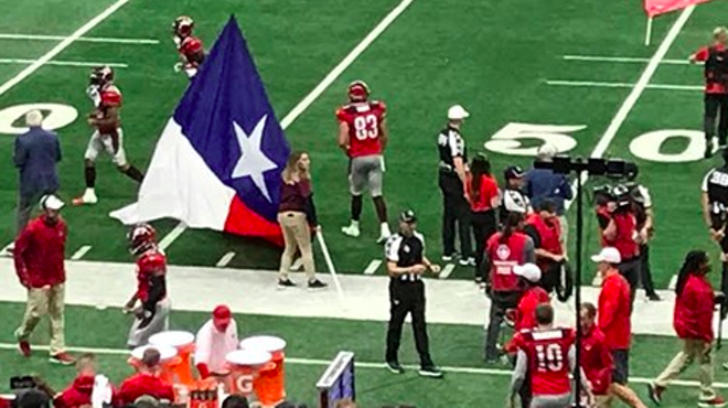 Preparations take place before one of the Commanders' games in the Alamodome.