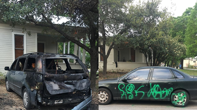 San Antonio Artist's Cars Vandalized and Set On Fire