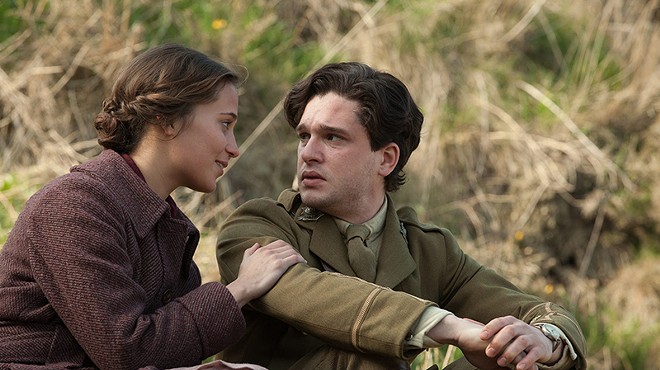 Alicia Vikander (as Vera Brittain) and Kit Harrington (as Roland Leighton) in a scene from Testament of Youth.