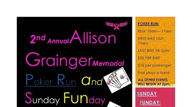 2nd Annual Allison Grainger Memorial Poker Run and Sunday Funday