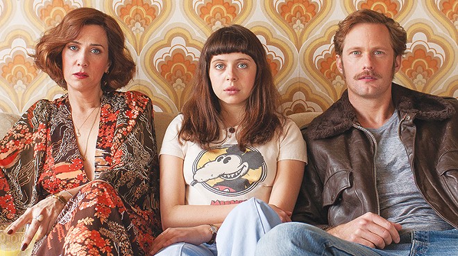 Left to right: Kristen Wiig, Bel Powley and Alexander Skarsg&aring;rd as the nuclear (disaster) family in The Diary of a Teenage Girl.