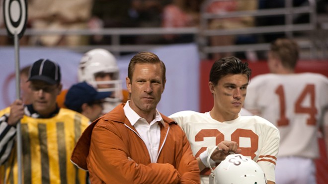 Aaron Eckhart plays the iconic UT football coach Darrell Royal in My All-American.