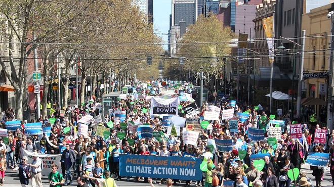 This photo shows a 2014 climate change march.