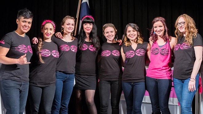 Madelyn Kay, second from left, won Speed Rack Texas on Tuesday, January 12. You can still help send a San Antonian to NYC.