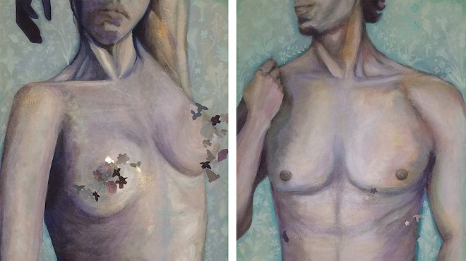 Katy Silva’s modernized diptych portrays a pair of nudes. (Courtesy of Katy Silva)