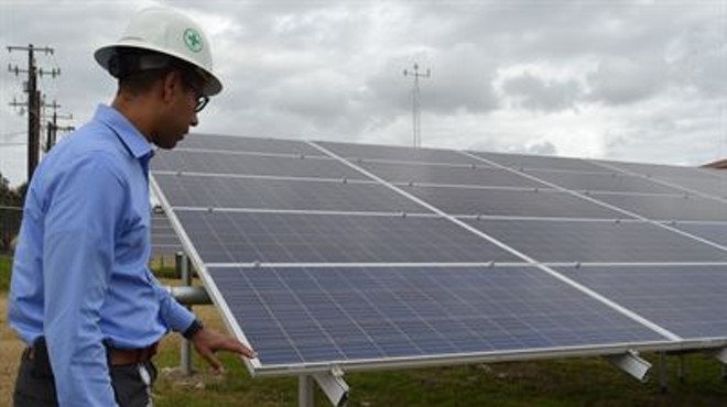 Solar panels installed at Fort Sam Houston in January 2017.