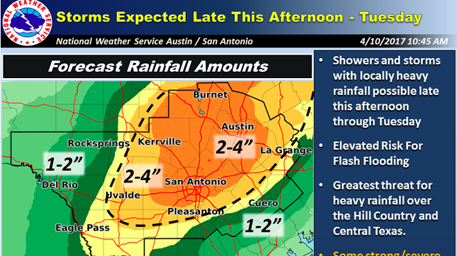 San Antonio Under Flash Flood Watch Until Tuesday Morning