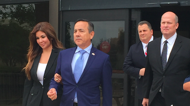State Sen. Carlos Uresti leaves San Antonio's federal courthouse after being indicted on fraud and bribery charges