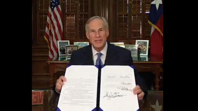 Gov. Abbott signed the bill into law behind closed doors earlier this month