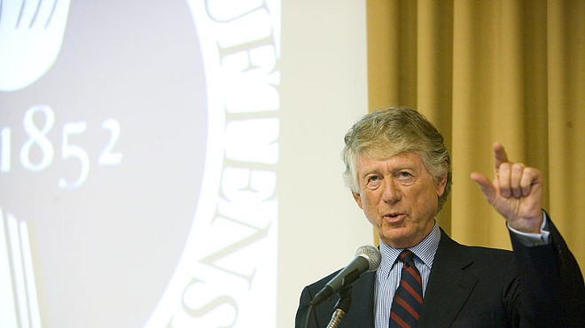 Ted Koppel speaking at the Edward R. Murrow Forum.
