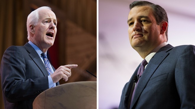 Senator John Cornyn (left) and Senator Ted Cruz (right)