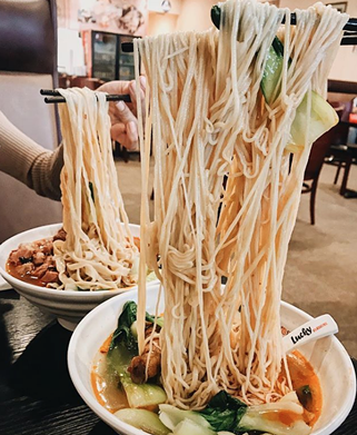 Lucky Noodle
8525 Blanco Road, (210) 267-9717
A sister location to Kungfu Noodle, this Blanco spot makes hand-pulled noodles for that extra fresh taste. Featuring an open kitchen area, you’ll be amazed to see the process and will appreciate the noodles even more after the first slurp.
Photo via Instagram / lovebriecheese