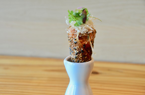 Noodle Tree chef Mike Nguyen has developed new dishes like the spicy tuna tartare miso cone.
