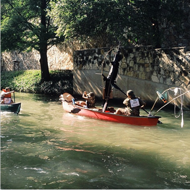 Canoeing the San Antonio River at the Ford Canoe Challenge