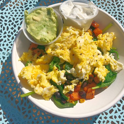 The Good Kind brunch menu features savory items like the Good Morning Bowl.