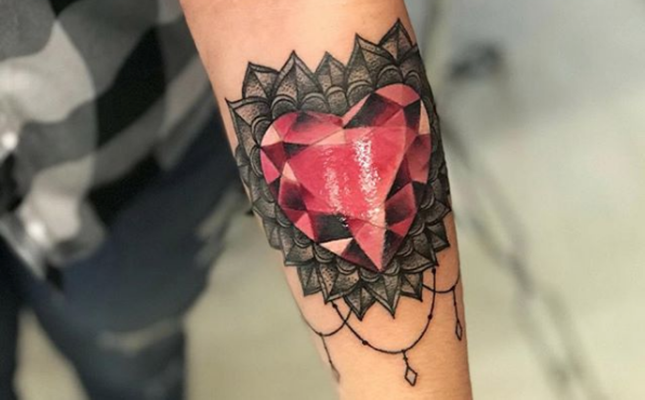 Tattoo tagged with: diamond, neotrad, heart, skull | inked-app.com