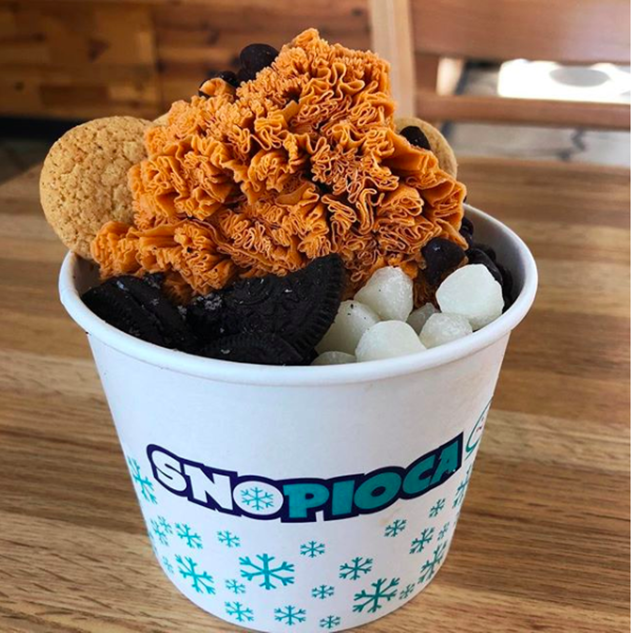 Snopioca
6423 Babcock Rd, Suite 104, (210) 455 -8638
San Antonio's first Taiwanese shaved ice shop is still shaving along with new flavors including their latest tea-flavored iced. Customize your own bowl for a light and fluffy cool down. 
Photo via Instagram / snopioca