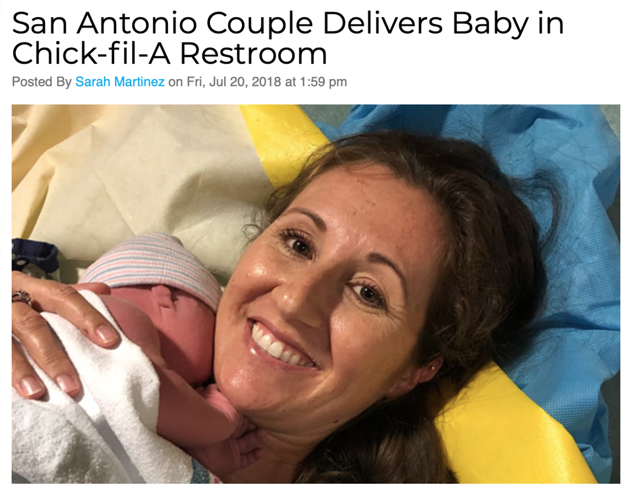 She thought she had to use the restroom. Instead she gave birth. Read more.