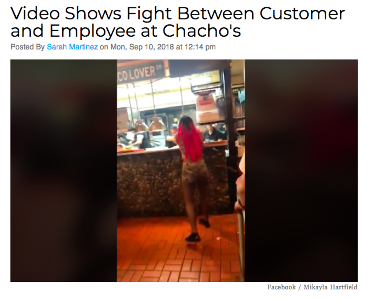 Of course this happened at a Chacho's. Read more.