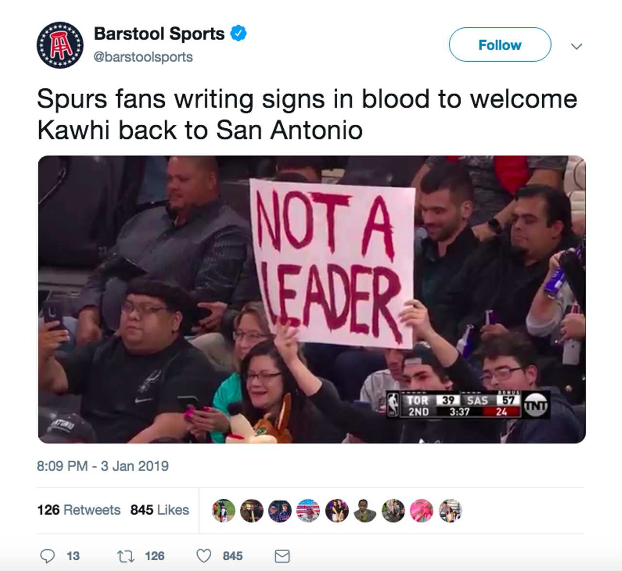 Everyone at the AT&amp;T Center and on Twitter Savagely Trolled Kawhi Leonard During the Spurs-Raptors Game Last Night