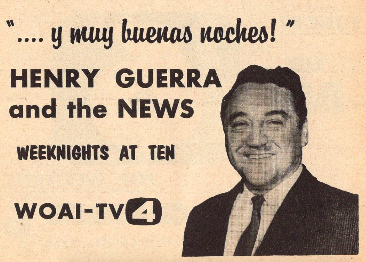 Henry Guerra
Henry Guerra will likely be a memorable face to older generations. He spent more than 50 years in the broadcasting business, serving as an anchor for WOAI (both the news and radio stations). Lovingly nicknamed “the voice of San Antonio,” Guerra narrated many Fiesta parades and videos spotlighting Alamo City landmarks. He passed away in 2001 at the age of 81.
Photo via eBay / coolcanoga