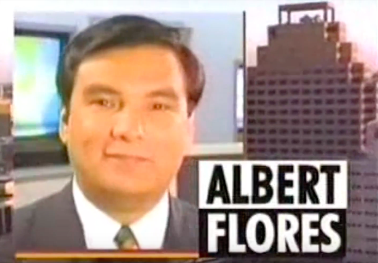 Albert Flores
With two separate stints on SA stations, Albert Flores is a household name here in the Alamo City. He was first part of the golden era of sorts for KENS 5 in the ‘70s, ‘80 and ‘90s when the network held the No. 1 spot among local stations, appearing alongside Dan Cook and Chris Marrou. KENS later let Flores go in 2002 after a report proved that Flores plagiarized a weather column under his name in the Express-News. In 2011, WOAI hired the longtime weatherman. Flores suddenly retired from news in early 2018 without a farewell to viewers.
Photo via YouTube / dma37dude