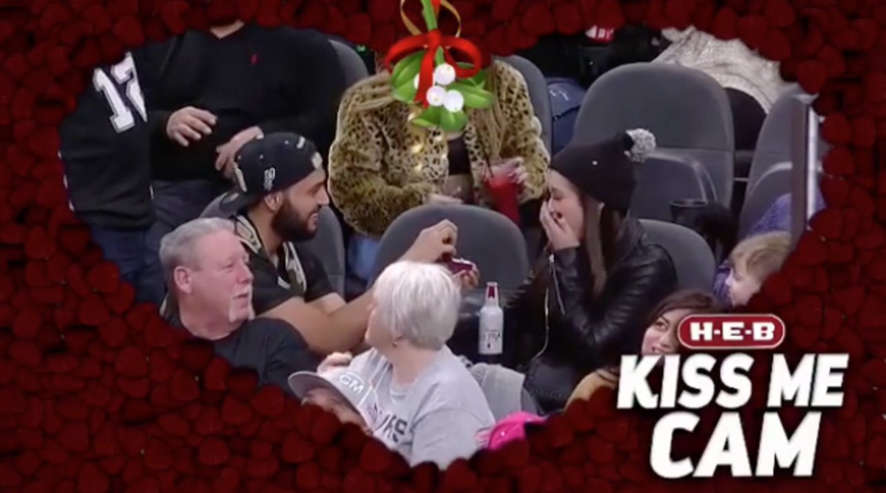 Rushing the court after a Spurs game
Hop past security and pop the question on the court – and be prepared to have some explaining to do. (Or you can do so during the Kiss Cam for a safer route.)
Photo via Instagram / spurs